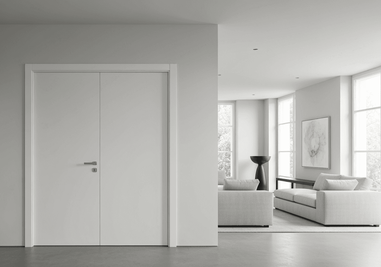 Porta Riquadra integrata in ambiente moderno